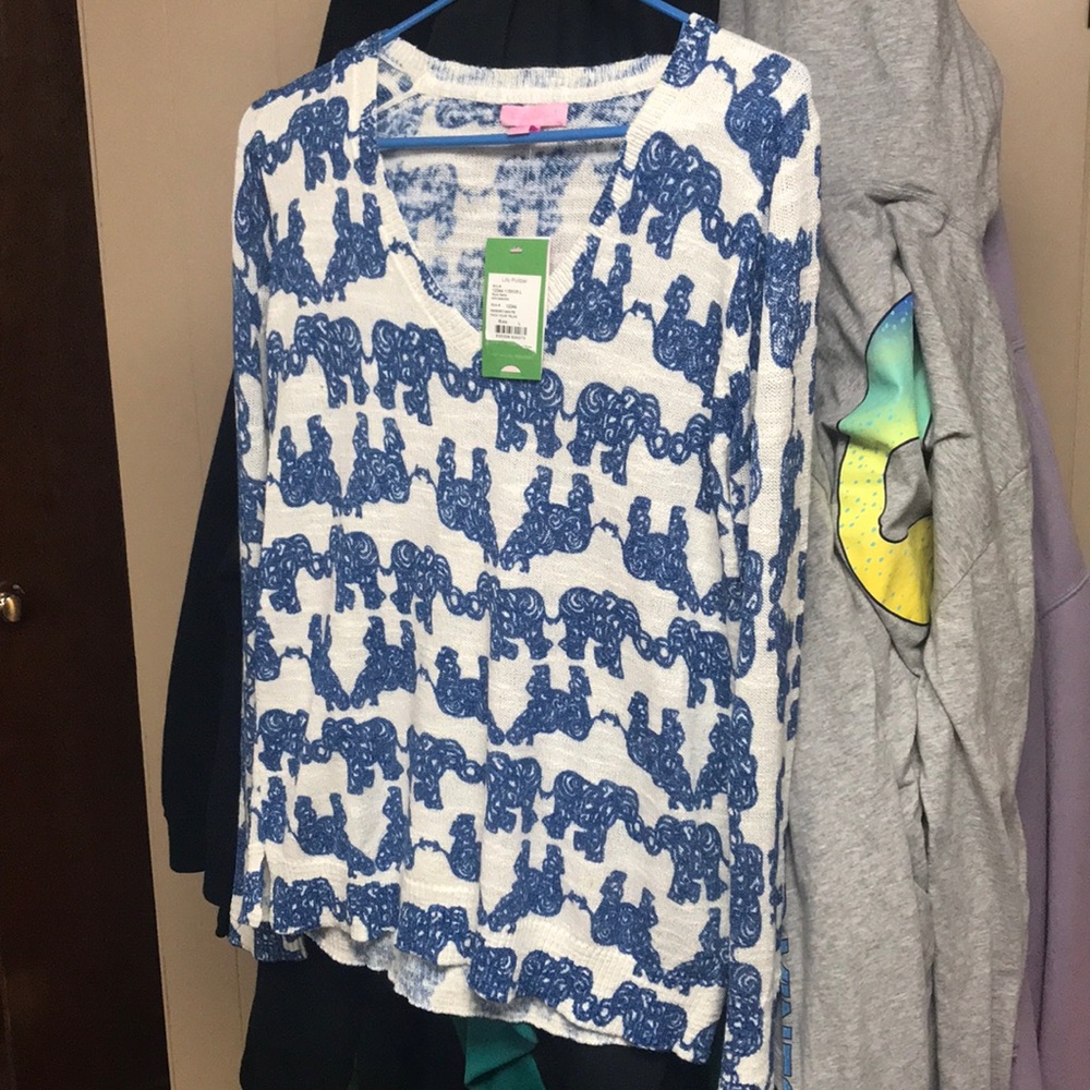 Lilly Pulitzer “Pack Your Trunk” Elephant Sweater
